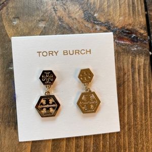 Tory Burch Hex Logo Drop Earrings